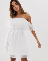 Thumbnail for your product : Forever U organza frill mini dress in white