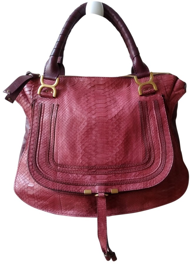 Chloé Marcie Burgundy Python Handbags - ShopStyle Bags