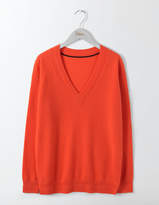 Thumbnail for your product : Cashmere Relaxed V-neck Jumper Yellow Women Boden