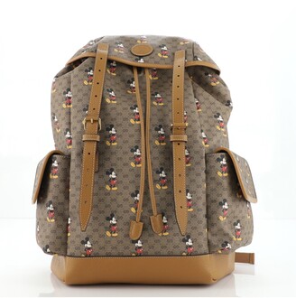 Gucci Disney Mickey Mouse Double Pocket Belt Backpack Printed Mini GG Coated Canvas Large