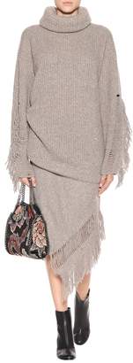 Stella McCartney Asymmetrical cashmere and wool skirt