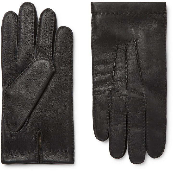 Mens Genuine Nappa Leather Touch Screen Function Warm Lined Gloves On Sale #E011 