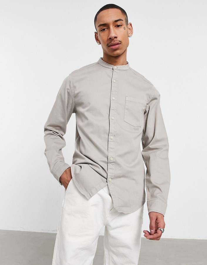 longline grandad collar shirt