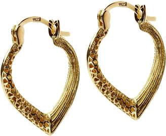 ADI Paz Textured Heart Shaped Hoop Earrings, 14K Gold