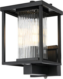 17 Stories Ohler 7 Inch Outdoor Wall Sconce in Black