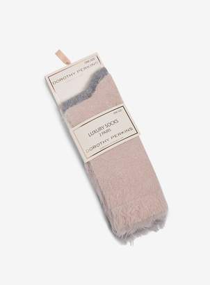 Dorothy Perkins Womens Grey And Pink 2 Pack Eyelash Yarn Socks