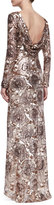 Thumbnail for your product : Badgley Mischka Long-Sleeve Sequined Floral Gown, Rose Gold