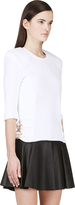 Thumbnail for your product : Balmain White Quilted & Reinforced Biker Sweatshirt