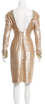 Pamella Roland Silk Sequined Dress