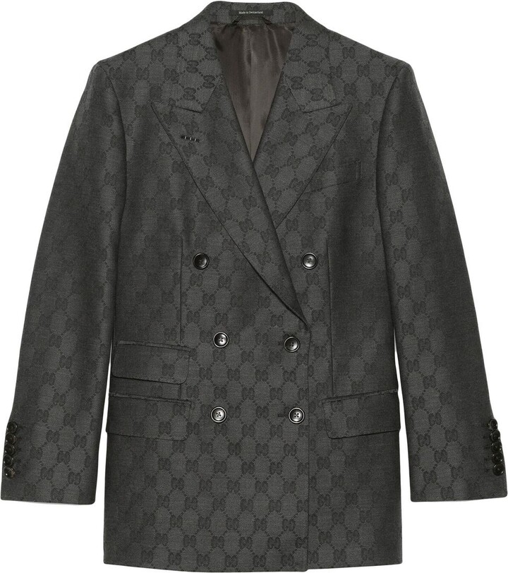 Gucci GG-jacquard double-breasted blazer - ShopStyle