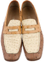 Thumbnail for your product : Prada Struzzo Square-Toe Loafers