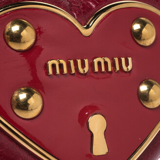 Miu Miu Logo Heart Coin Purse in Red