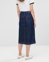 Thumbnail for your product : Only Button Through Midi A-line Denim Skirt