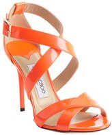 Thumbnail for your product : Jimmy Choo neon flame orange strappy patent leather 'Lottie' sandals