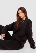 Thumbnail for your product : Nasty Gal Womens Come Over Here Crew Neck Oversized Sweatshirt - Black - L