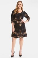 Thumbnail for your product : Karen Kane Houndstooth Jersey Shift Dress (Plus Size)