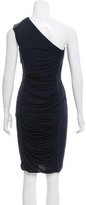 Thumbnail for your product : Yigal Azrouel Draped Leather-Trimmed Dress