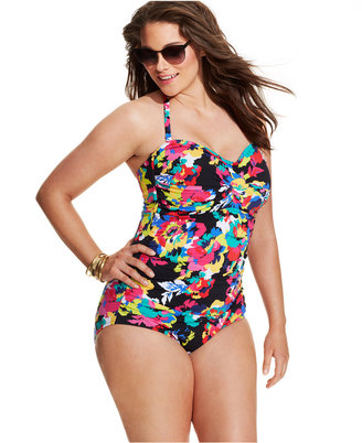 Anne Cole Plus Size Floral-Printed One-Piece Swimsuit