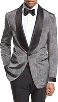 Thumbnail for your product : Tom Ford Shelton Base Satin Shawl-Collar Moire Evening Jacket, Gray