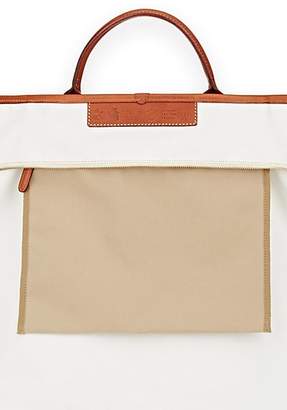 Felisi Men's Leather-Trimmed Canvas Weekender Bag - White