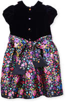 Thumbnail for your product : Oscar de la Renta Collared Floral Mikado Dress, Multicolor, Size 2-6
