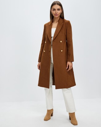 Atmos & Here Women's Brown Winter Coats - Adama Military Wool Blend Coat