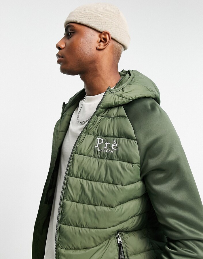 Pre London hybrid padded jacket in khaki - ShopStyle