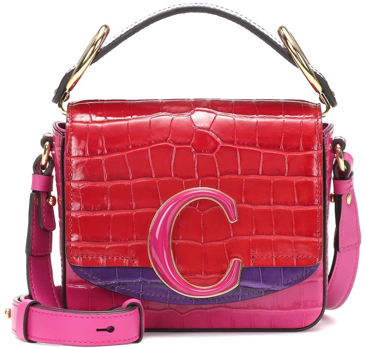 chloé c mini leather shoulder bag