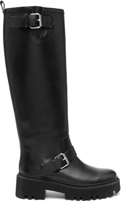 Maje 60mm Leather Boots - ShopStyle