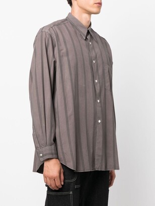 Comme Des Garçons Pre-Owned 1990s Cutaway Collar Striped Shirt