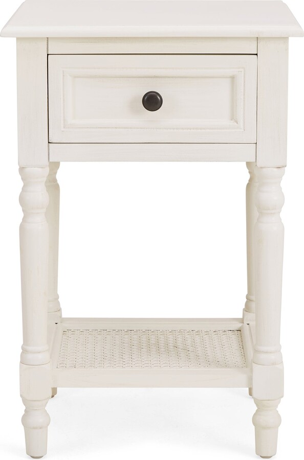 Dunelm Lucy Cane 1 Drawer Bedside Table White ShopStyle Nightstands
