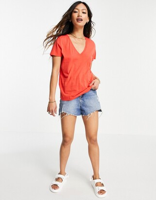 J.Crew v neck supima cotton t-shirt in red