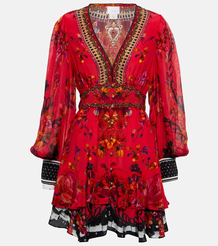 Camilla Floral silk minidress - ShopStyle Dresses
