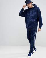 Thumbnail for your product : adidas Adicolor Velour Hoodie In Oversized Fit In Navy Cw1327