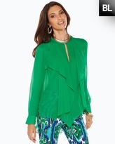 Thumbnail for your product : Chico's Black Label Ruffle Front Shirt