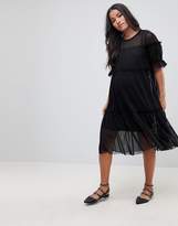 Thumbnail for your product : ASOS Maternity MATERNITY Tiered Mesh Smock Midi Dress