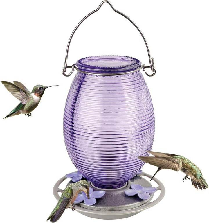 Nature's Way Lilac Dreams Antique Glass Hummingbird Feeder 29 oz