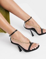 Thumbnail for your product : Z Code Z Z_Code_Z Exclusive Loren vegan heeled sandals with chain detail in black