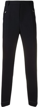 black high waisted slim trousers