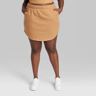 Wild Fable Women' Fleece Mini Skirt Light Brown 4X