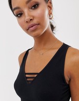 Thumbnail for your product : South Beach lattice detail bra top in black