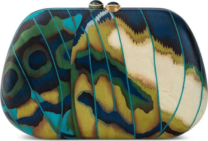 Silvia Furmanovich Butterfly Marquetry clutch bag