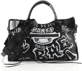 balenciaga black graffiti bag
