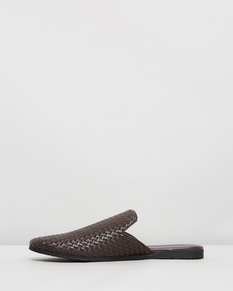 Double Oak Mills Laurent Woven Leather Slippers