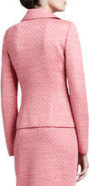 Thumbnail for your product : St. John Space-Dyed Damier Fitted Jacket, Flamingo Pink