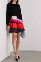Thumbnail for your product : Dries Van Noten Striped Cotton-sateen Shorts - Red