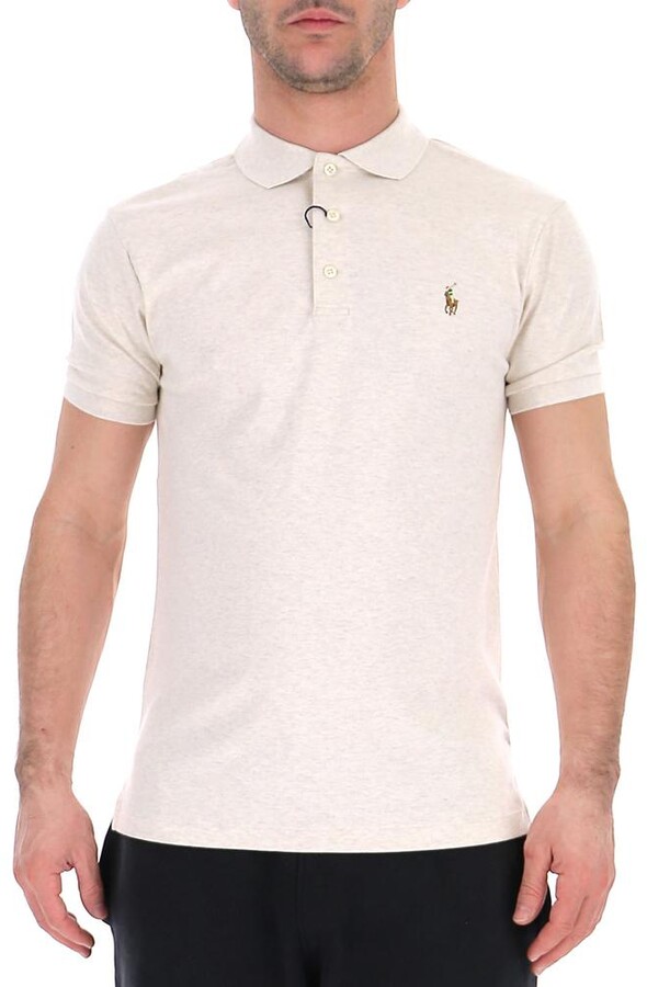 beige polo men