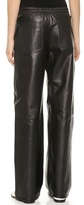 Thumbnail for your product : Alexander Wang T by Leather Palazzo Track Pants