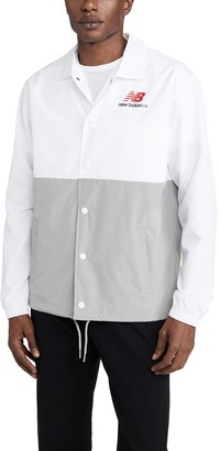 new balance men's 2 tone laminated polyester systems jacket