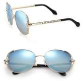 56MM Metal & Swarovski Crystal Sunglasses